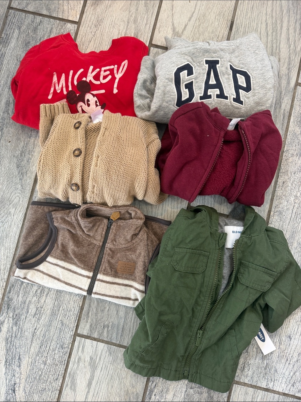 Bundle lot of boys 18-24 month sweatshirts/vest/spring coat